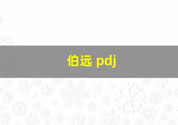 伯远 pdj